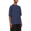 Camiseta de manga corta retro Balenciaga para hombre, colección primavera-verano 2021, azul 612966TJV874866