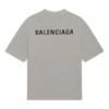 Camiseta de manga corta retro con estampado del logotipo de Balenciaga para hombre, colección Otoño-Invierno 2021, gris, 612966TIVG51167