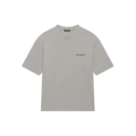 Camiseta de manga corta retro con estampado del logotipo de Balenciaga para hombre, colección Otoño-Invierno 2021, gris, 612966TIVG51167