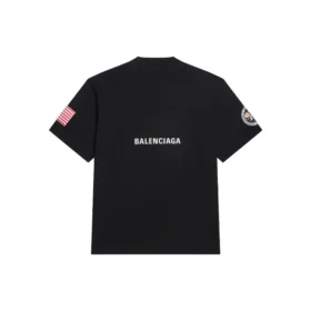 Camiseta de manga corta retro espacial de la colaboración Balenciaga x NASA «Negro» 651795TKVD71070