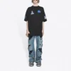 Camiseta de manga corta retro espacial de la colaboración Balenciaga x NASA «Negro» 651795TKVD71070
