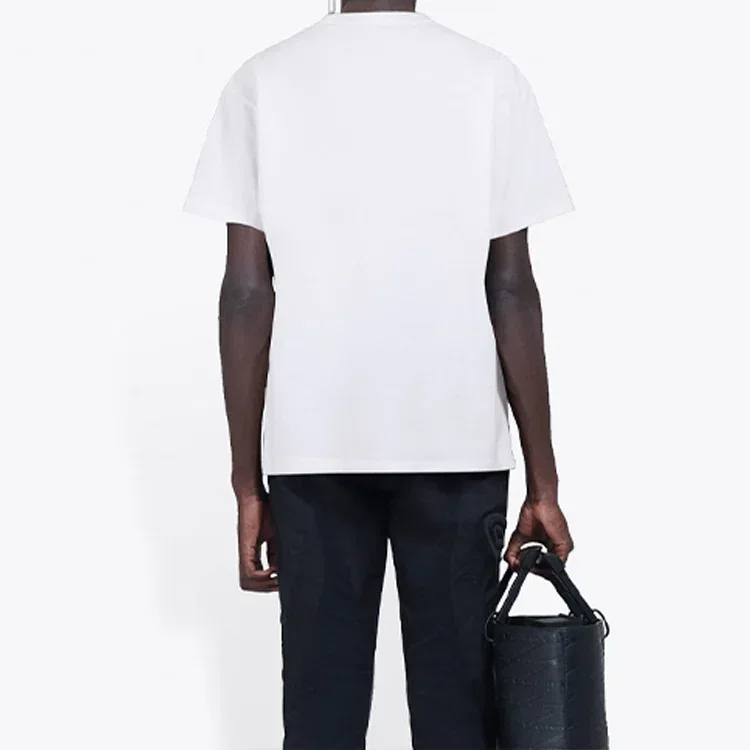 Camiseta de manga corta retro para hombre de Balenciaga con estampado del logotipo «Band Portrait», blanca, 612966TIV479000