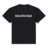 Camiseta de manga corta retro para hombre de Balenciaga OTO/INV 21 con estampado del logotipo, negra, 612966TIVG51070