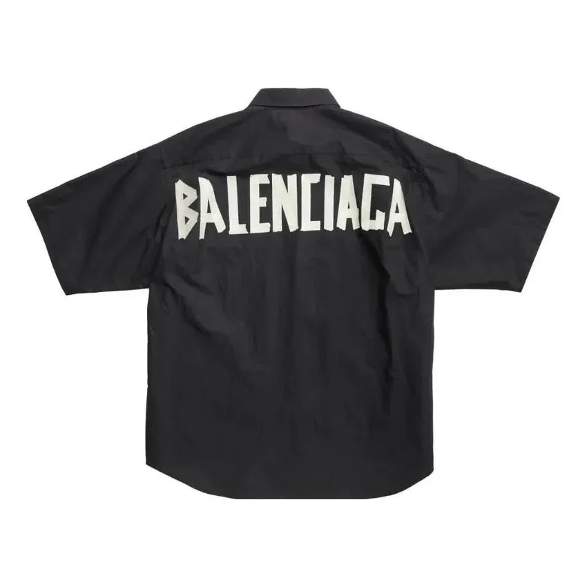 Camiseta de manga corta Tape Type, corte holgado «Negro» 738761TNM601000