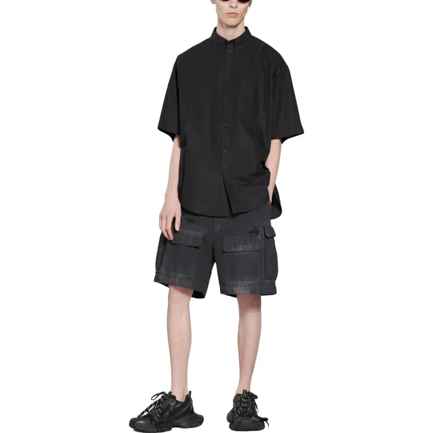 Camiseta de manga corta Tape Type, corte holgado «Negro» 738761TNM601000