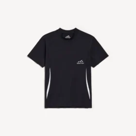 Camiseta de manga corta «techwear» para hombre en azul marino/blanco