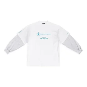 Camiseta de manga doble Balenciaga x WFP «Blanca» 698089TMVL29086