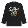 Camiseta de manga larga Balenciaga x THE SIMPSONS, corte ancho «Negro» 681046TLVG70100
