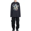 Camiseta de manga larga Balenciaga x THE SIMPSONS, corte ancho «Negro» 681046TLVG70100