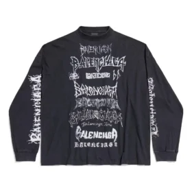 Camiseta de manga larga «Black White» de Diy Metal, corte medio 699191TPVO31569