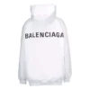Camiseta de manga larga con capucha y estampado «Back Alphabet» de Balenciaga para hombre, color blanco, 556113TAV379000