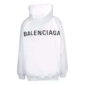 Camiseta de manga larga con capucha y estampado «Back Alphabet» de Balenciaga para hombre, color blanco, 556113TAV379000 Camiseta de manga larga con capucha y estampado «Back Alphabet» de Balenciaga para hombre, color blanco, 556113TAV379000