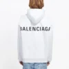 Camiseta de manga larga con capucha y estampado «Back Alphabet» de Balenciaga para hombre, color blanco, 556113TAV379000