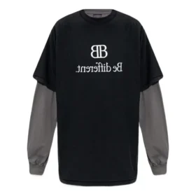 Camiseta de manga larga con parches «BB Be Different» «Black Grey» 720407TNVV31070 Camiseta de manga larga con parches «BB Be Different» «Black Grey» 720407TNVV31070