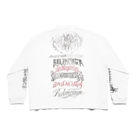 Camiseta de manga larga de metal DIY, corte medio «Blanco, negro y rojo» 699191TPVO29065