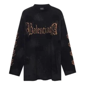 Camiseta de manga larga Heavy Metal, corte oversize «Black Faded» 739783TOVE11055
