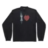 Camiseta de manga larga «I Love» de corte medio «Negro» 744449TOVH39034