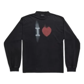 Camiseta de manga larga «I Love» de corte medio «Negro» 744449TOVH39034 Camiseta de manga larga «I Love» de corte medio «Negro» 744449TOVH39034