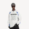 Camiseta de manga larga oversize para hombre de Balenciaga | Colaboración con la NBA en blanco/multicolor Camiseta de manga larga oversize para hombre de Balenciaga | Colaboración con la NBA en blanco/multicolor