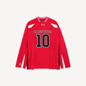 Camiseta de manga larga oversize para hombre de Balenciaga | Colaboración con la NBA en rojo/multicolor Camiseta de manga larga oversize para hombre de Balenciaga | Colaboración con la NBA en rojo/multicolor