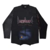 Camiseta de manga larga oversize «Paris Moon Upside Down» «Black Faded» 698155TOVT31055