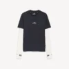 Camiseta de manga larga «techwear» para hombre en azul marino/blanco Camiseta de manga larga «techwear» para hombre en azul marino/blanco