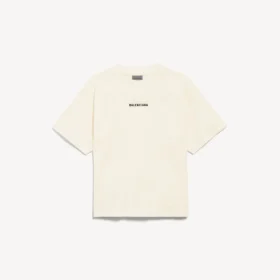 Camiseta de mujer Balenciaga con diseño trasero y corte medio en color crema
