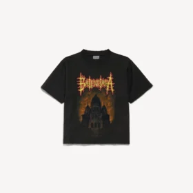 Camiseta de mujer Balenciaga Sacra Cœur de corte medio en color negro