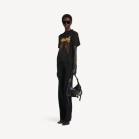 Camiseta de mujer Balenciaga Sacra Cœur de corte medio en color negro