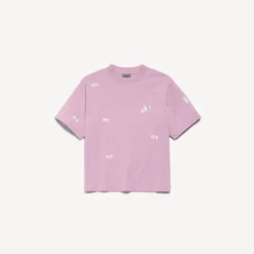 Camiseta de mujer con diseño «520 stickers» de corte medio en rosa antiguo/blanco