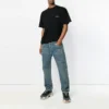 Camiseta de punto de manga corta con logotipo de Balenciaga para hombre, negra, 556150TYK281000