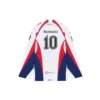 Camiseta deportiva de hockey de malla de manga larga Balenciaga para hombre, colección primavera-verano 2021, blanca, 657105TKV248090
