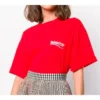 Camiseta deportiva de manga corta holgada, color rojo, 556102TAV446403