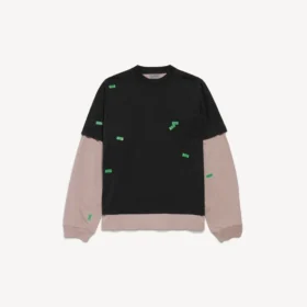 Camiseta híbrida doble para hombre «520 stickers» en negro/verde