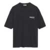 Camiseta holgada de manga corta con estampado del logotipo, negra, 641655TIV521070
