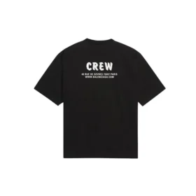 Camiseta holgada de manga corta con estampado, negro 620941TIV741070