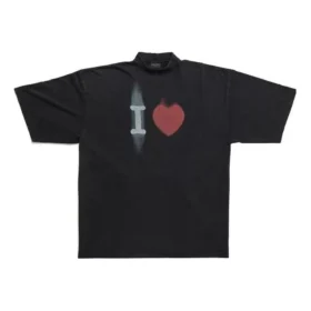 Camiseta «I Love» de corte ancho «Negro» 744439TOVH39034