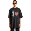 Camiseta «I Love» de corte ancho «Negro» 744439TOVH39034