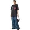 Camiseta «I Love» de corte ancho «Negro» 744439TOVH39034