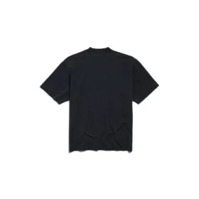 Camiseta «I Love Paris & Balenciaga» de corte medio «Black Faded» 764235TRVU91041