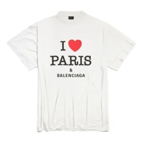 Camiseta «I Love Paris & Balenciaga» oversize «Blanca» 787349TRVU99012