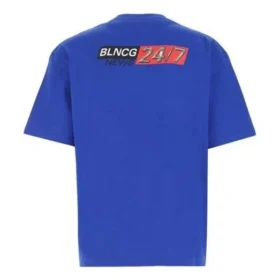 Camiseta informal de algodón, de color liso, cómoda, talla grande, manga corta, azul 612966TIVD14066