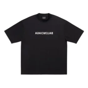 Camiseta Mirror de Balenciaga, corte medio «Negro» 612966TNVR21070