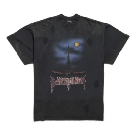 Camiseta oversize con doble estampado frontal «Paris Moon» «Negro» 791615TQVY22020