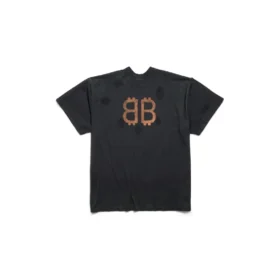Camiseta oversize con doble estampado frontal «Paris Moon» «Negro» 791615TQVY22020