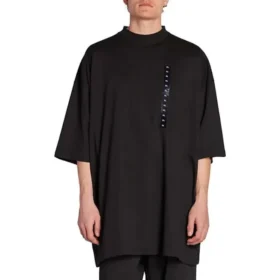 Camiseta oversize con etiqueta de talla «Negro» 720209TNVE41000