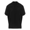 Camiseta oversize de cuello redondo de malla «Negra» 694576TMVD41000