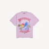 Camiseta oversize de estilo surfer vintage para mujer en rosa antiguo