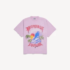 Camiseta oversize de estilo surfer vintage para mujer en rosa antiguo
