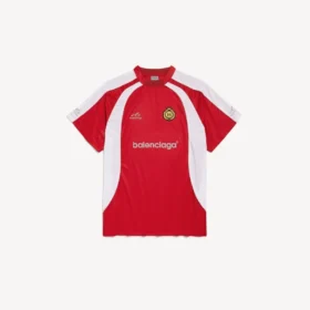 Camiseta oversize de fútbol para hombre en color rojo